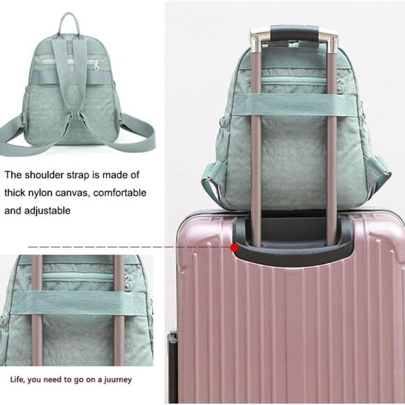 Mini Nylon Backpack Small Purse Lightweight Daypack Casual Travel Black - Picture 5 of 7